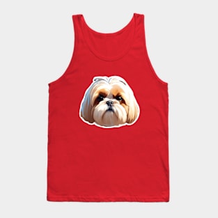 Dog Shih Tzu Cute Head Tank Top